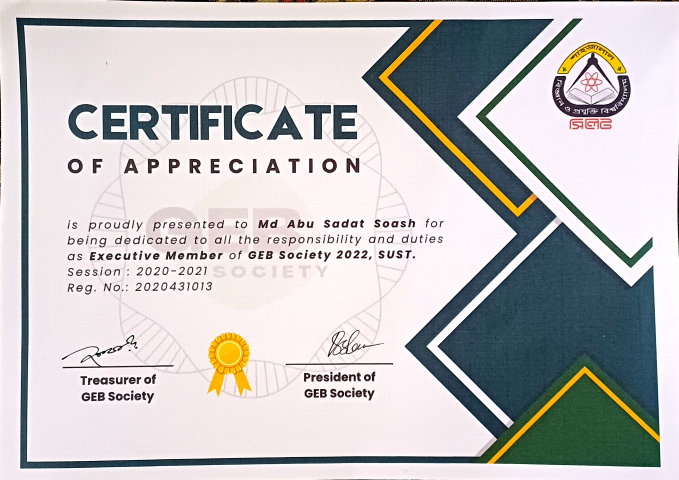 geb society 2022 certificate of soash